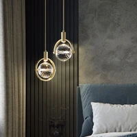 postmodern light luxury crystal chandelier bedroom bedside lamp dining table bar aisle decoration long line small chandelier
