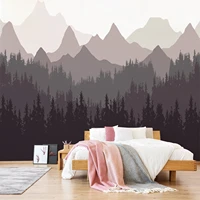 nordic landscape brown mountain wall mural for kids room baby nursery room home decor waterproof self adhesive fabric stickers