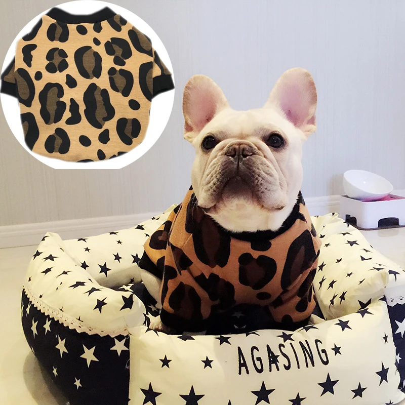 

Fashion brand Soft Leopard print Pet Dog Clothes Coat Costume Yorkshire Chihuahua Dog Clothing Small Puppy Dog Coat