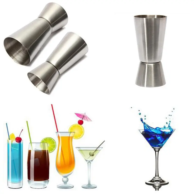 

1pc 15/30ml Double Jigger Stainless Steel Drinks Measure Exquisite Cocktail Shaker Bar Accessories Outdoor Mini Water Cup