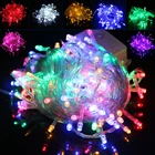 Гирлянда, 10 м, 100 светодиодов, светильник украшения на Рождествосвадьбувечерние ринку, 110 В переменного тока, 220 В, уличная Водонепроницаемая светодиодная лампа, 9 цветов