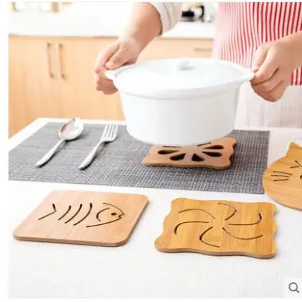 Деревянная подставка изоляционный коврик полый Настольный домашний