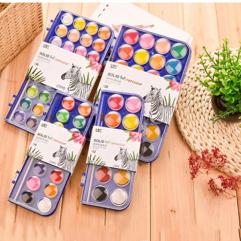 Однотонный цвет оригинальной краски моющийся полусухой акварель Детская