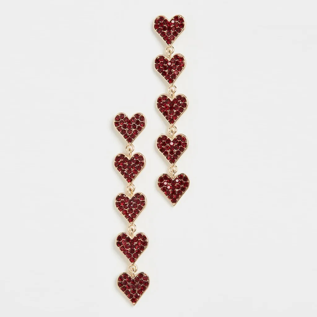 Женские серьги в форме сердца длинные серьги-кисточки стиле ретро Разноцветные