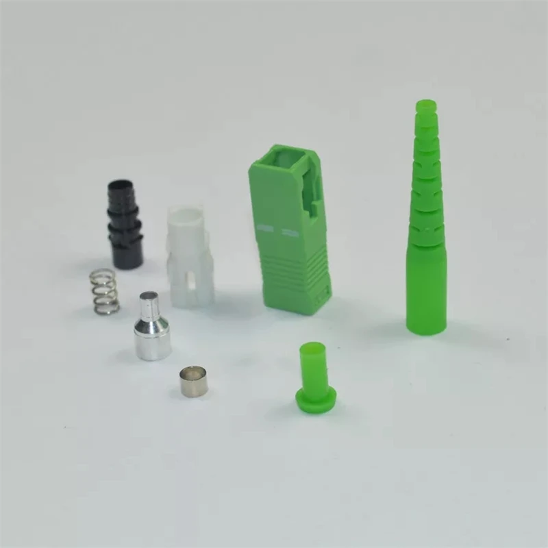 1000pcs fiber optic SC connector kits 3.0mm 2.0 SM SC/APC UPC kit accessories blue green without ferrule factory ELINK | Мобильные