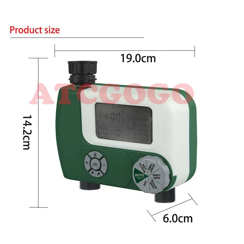 Электронный садовый умный автоматический таймер подачи воды с двумя клапанами |