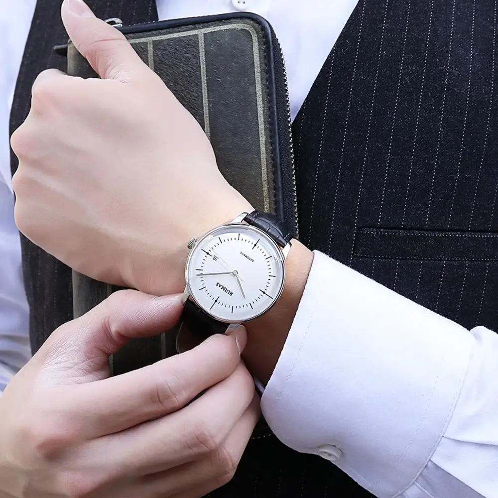 Оригинальные новые автоматические японские механические часы Ruimas Miyota тонкие