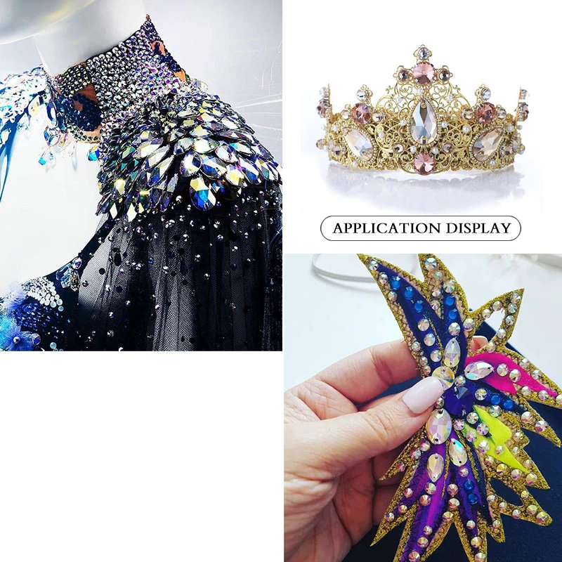 Junjiao пришивные стразы для украшения круглые плоские стеклянные камни шитье