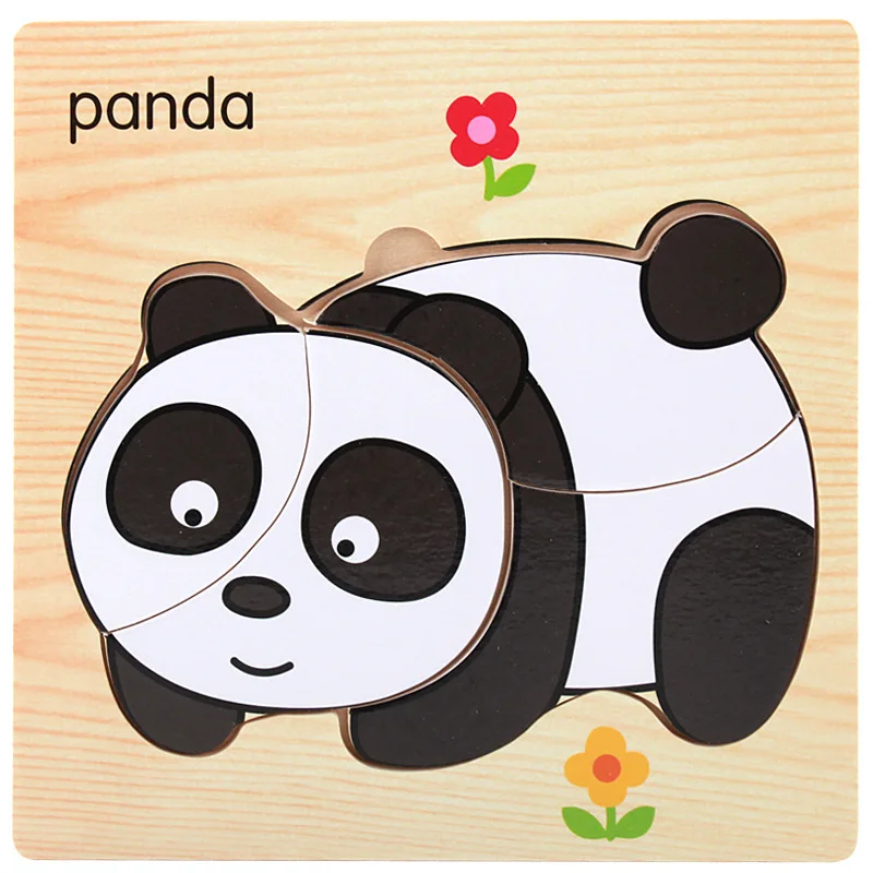 

Kids Puzzles Toys Wooden 3D Cartoon Animals Jigsaw Puzzle Toy Child High Quality Wood Interesting Educational Toy For Baby Gifts