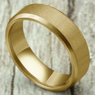 Gold 6mm Matte 8 мм кольцо из нержавеющей стали мужское высококачественное модное Ювелирное кольцо мужское титановое черное - Цвет основного камня: Gold 6mm Matte
