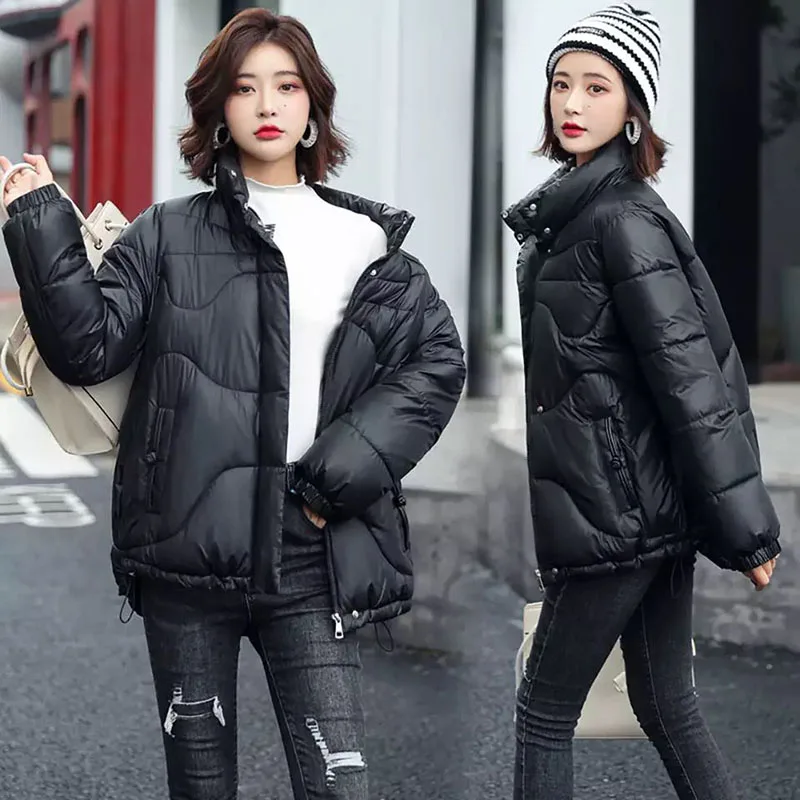 Winter Jacket Women Stand Collar Female Parkas Thicken Outerwear Solid Winter Coat Short Cotton Padded Women Clothing s1318