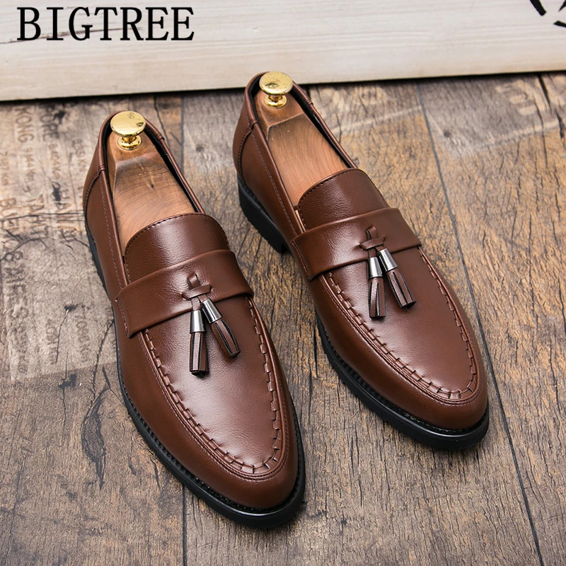 Туфли мужские классические из крокодиловой кожи итальянские лоферы с бахромой