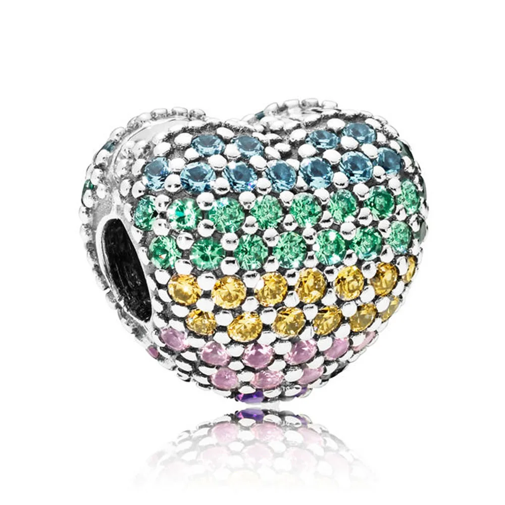 Fit Pandora Bracelets 100% 925 Sterling Silver Pink Popcorn Poker Multi-Color CZ DIY Factory Wholesale | Украшения и аксессуары