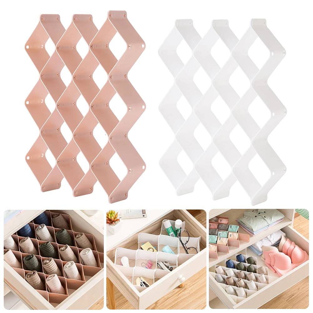 

6 Tablets Adjustable Wardrobe Drawer Divider Storage Plate Plates For Ties Stockings Bra Lingerie Organizer Cabinet Dividers