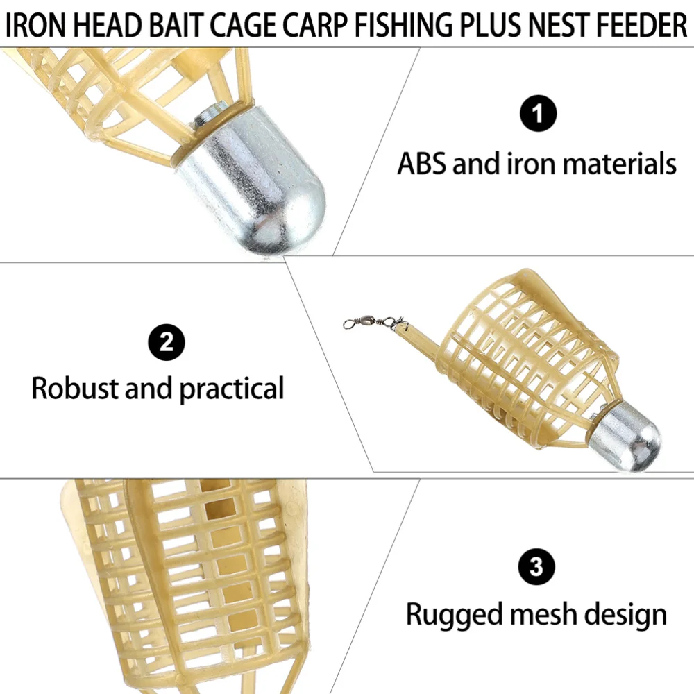 

3pcs Fishing Trap Cage Fishing Cage Fishing Bait Trap Bait Cage for Outdoor