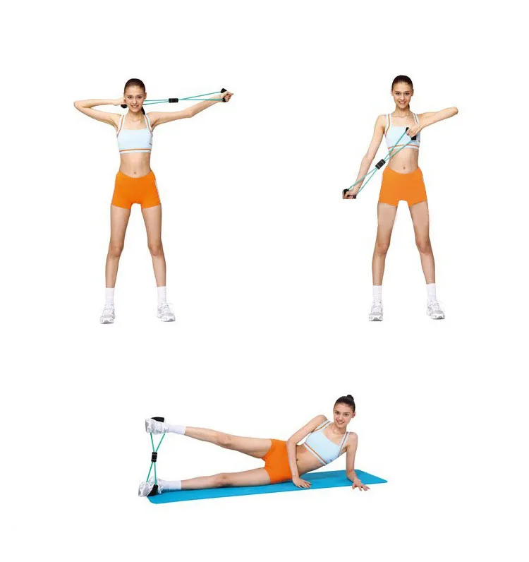 

Resistance Bands Yoga Fitness Resistance 8 Word Chest Expander Rope Workout Muscle Fitness Rubber Elastic Bands for Exercise#D