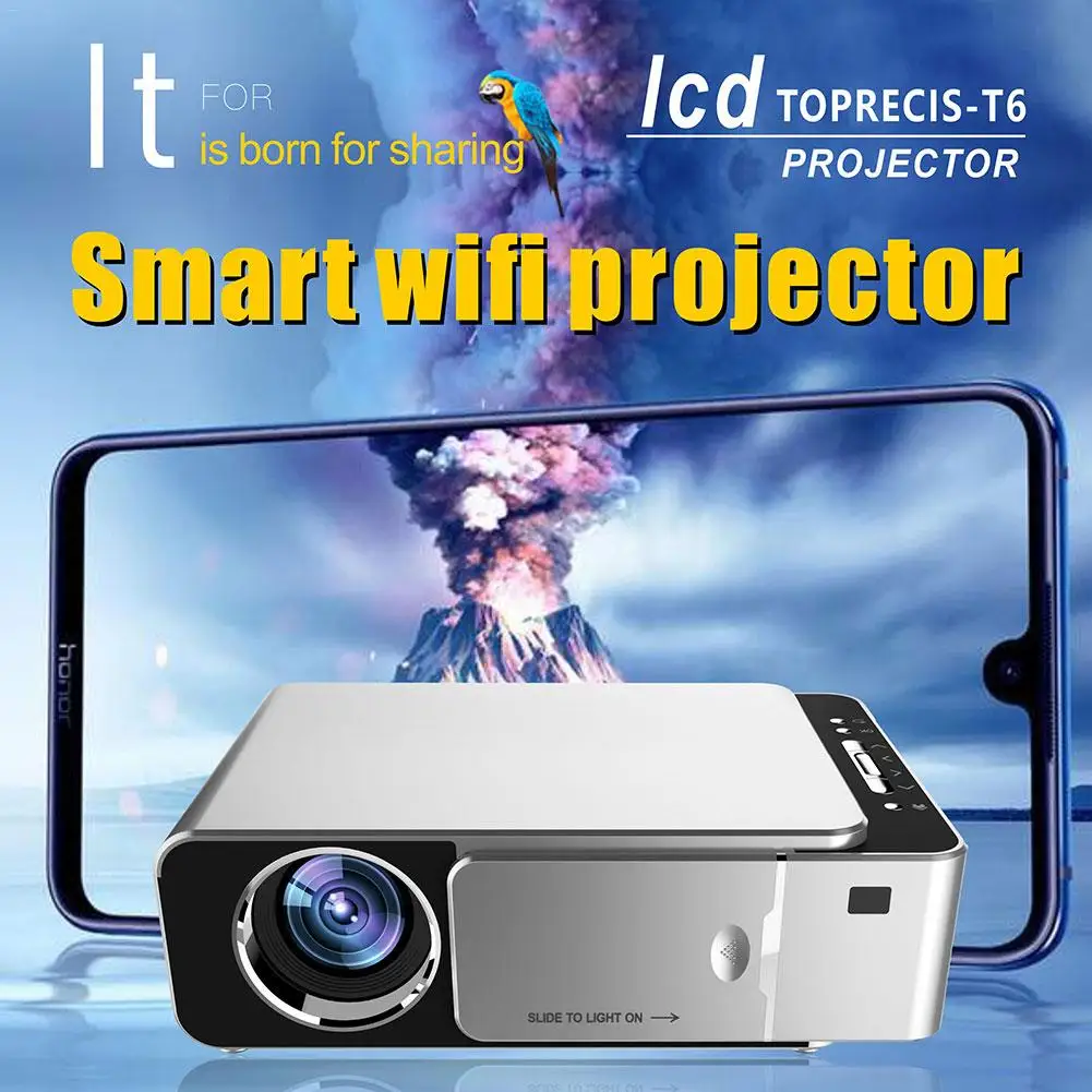 T6 портативный Full HD светодиодный проектор 4K 3500 люменов 1080P домашний кинотеатр Android
