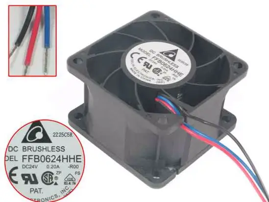 

Delta Electronics FFB0624HHE R00 DC 24V 0.20A 60x60x38mm Server Cooling Fan