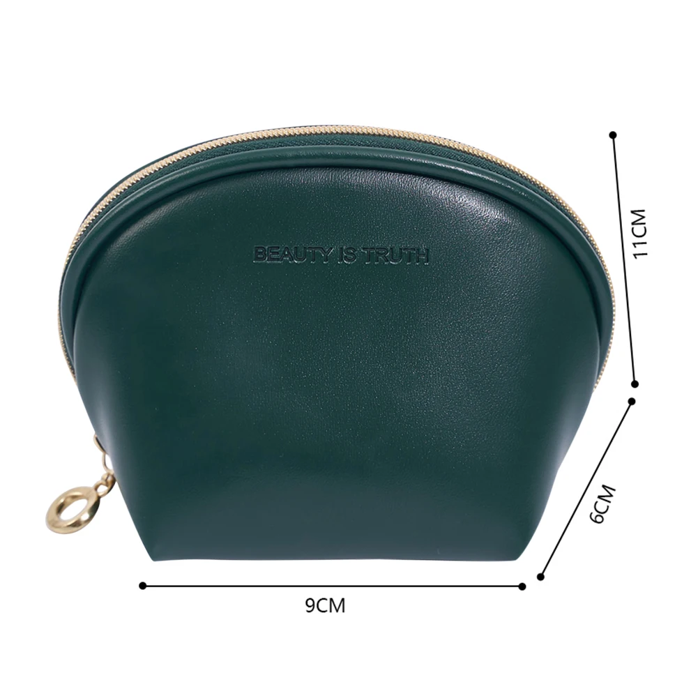 

Fashion Women PU Leather Mini Makeup Bag Solid Color Cosmetic Bag Coin Purse Letter Print Multi Pockets Women Travel Organizer