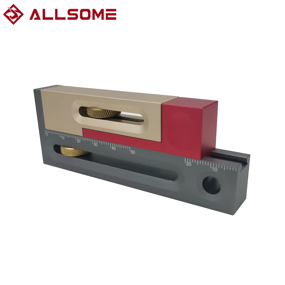 

Woodworking Table Saw Gap Slot Regulator Slot Ruler Make The Mortise and Tenon Movable Measuring Block Length Compensation Tool
