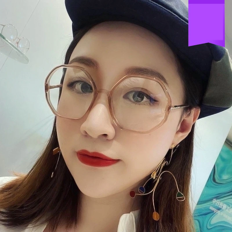 Новый анти-синий светильник с шестигранной оправой для очков женщин Ретро