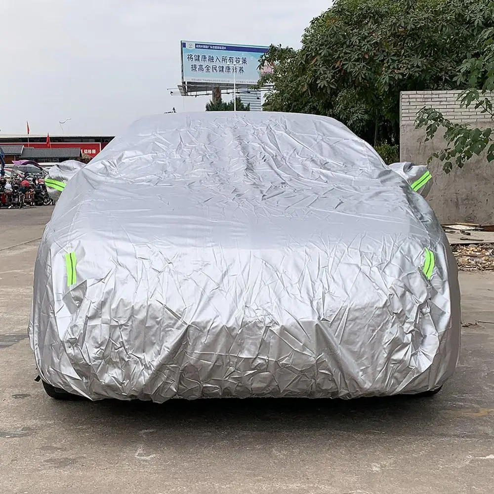 Чехол для автомобиля серебристый с защитой от УФ лучей снега и