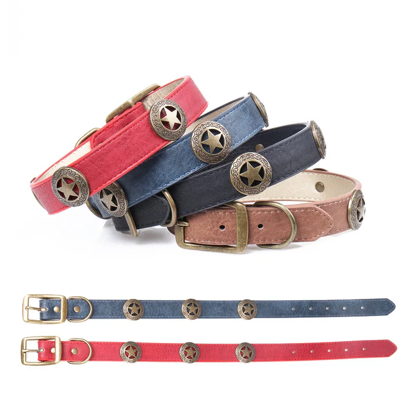 

Medium and large dog pet collar PU dog collar dog collar pet collar dog leash harness dog personalised dog collar pet supplies