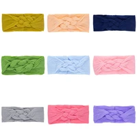 baby girl solid color knot headbands turban head wrap kids soft headwear hairband fashion party decor hair accessories
