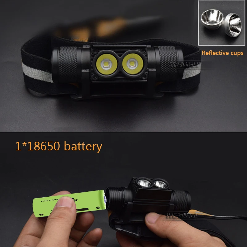 Светодиодный налобный фонарь 100000 лм XM L2 |