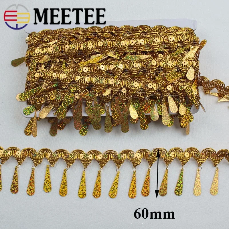 Meetee 4 метра 6 см блестки мачете капельки Висячие кисточки кружевная отделка