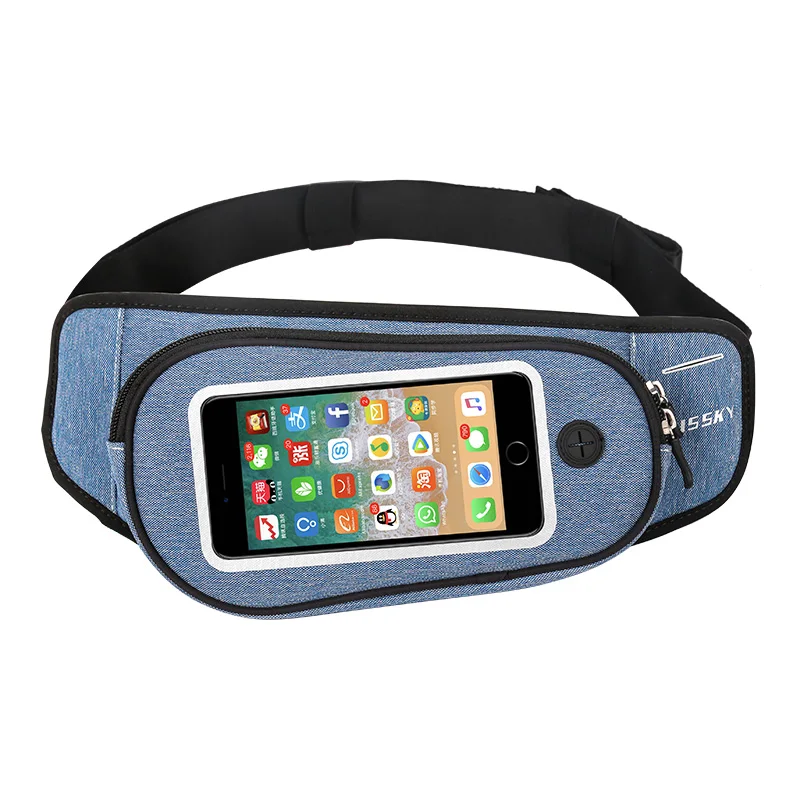 

HAISSKY Outdoor Sport Running Waist Pack Waterproof Belt GYM Fitness Waist Pack Fanny Touch Screen Phone Pouch Wallet Zipper Bag