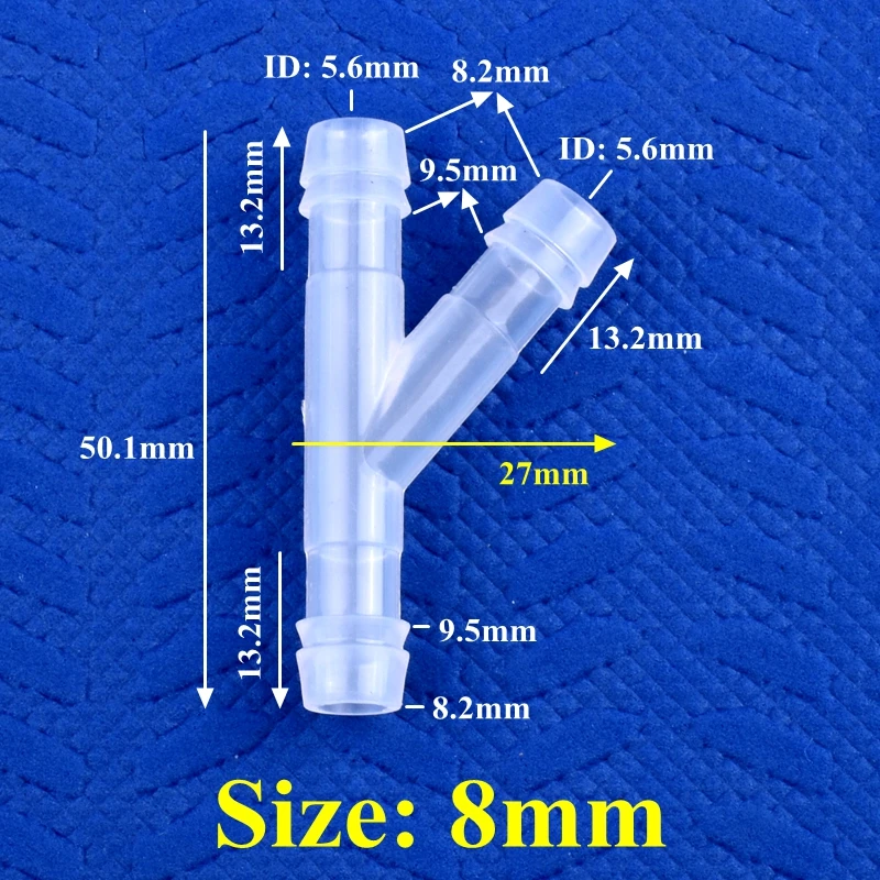 

5 ~ 200 шт. 4 ~ 18 мм пищевой пластиковый косой тройник Y-типа, соединитель для аквариума, воздушный насос, газовый переключатель, шланг для орошения, пагода, соединение