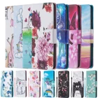 С принтом в виде цветов и кошки кожаный чехол для Samsung Galaxy A10 A20 A30 A40 A50 A70 A80 A90 Fundas чехол-кошелек с отделениями для карт и держателем обложка книги Coque