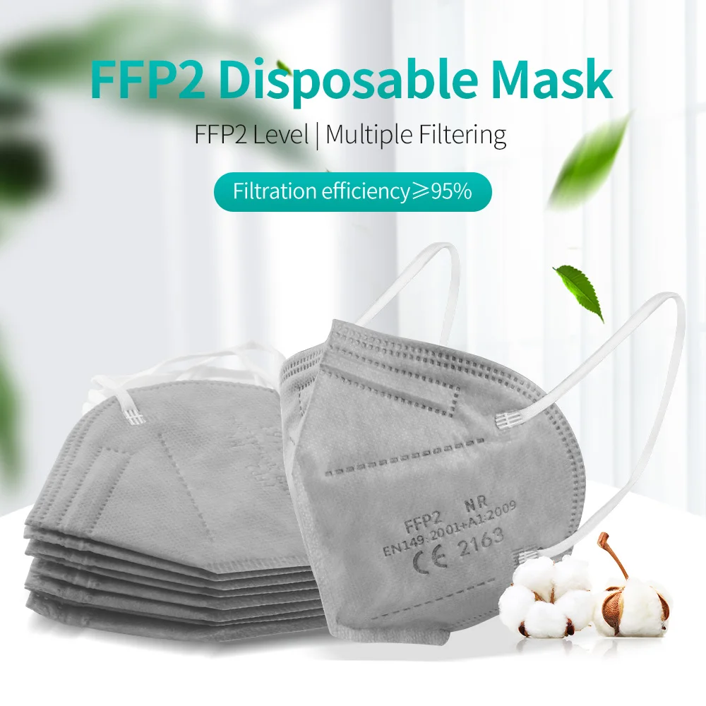 FFP2 маска KN95 фильтр FFP2Mask 5-Слои защитный респиратор Маска для лица многоразовая