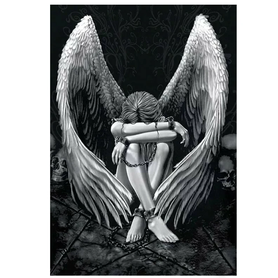 

Brand new 5D DIY diamond painting angel wings square/round cross stitch mosaic diamond embroidery home decoration gift