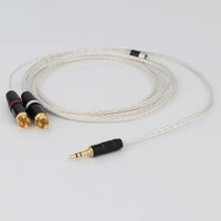 preffair 3 5mm stereo to 2rca male audio adapter cable 8cores 7n occ copper silver plated audio cable