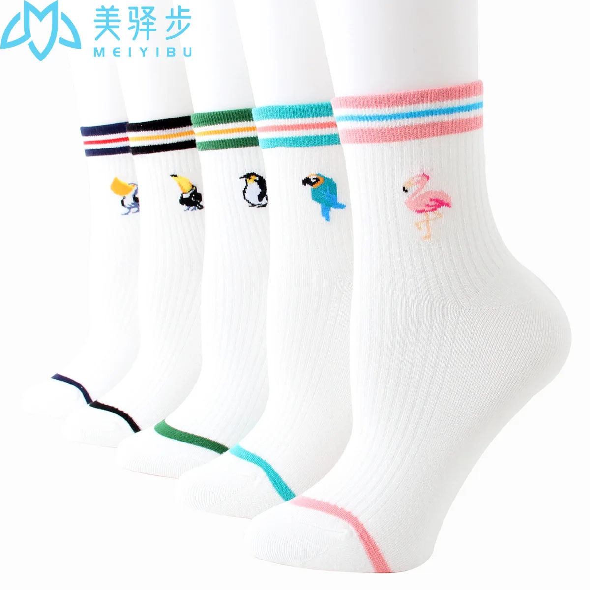 12 Pairs Per Set Japanese Jacquard Bird Socks Hot Korean Women Socks Wholesale
