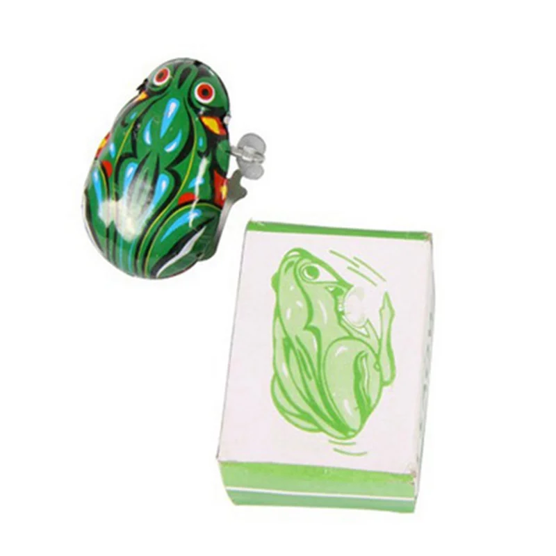 Классическая Детская игрушка Оловянная заводная прыгающая железная Лягушка