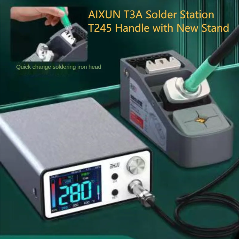 AIXUN-soporte para bolígrafo de soldadura T3A T245 936, estación de soldadura inteligente, mango T245, puntas de soldador, estación de soldadura de hierro