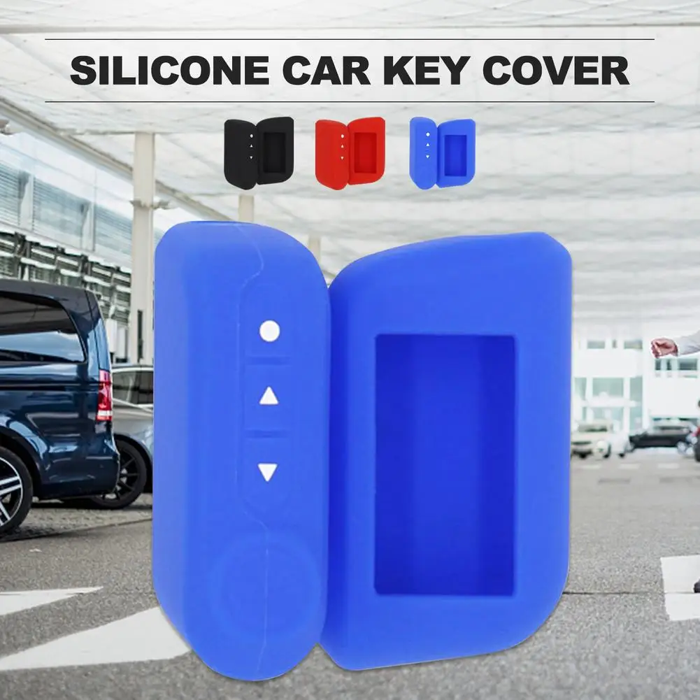 

1PC Car Key Case Silicone Black Red Blue Car Key Fob Case Cover Holder Shell For Starline A93/A63 Russian Version Accessories