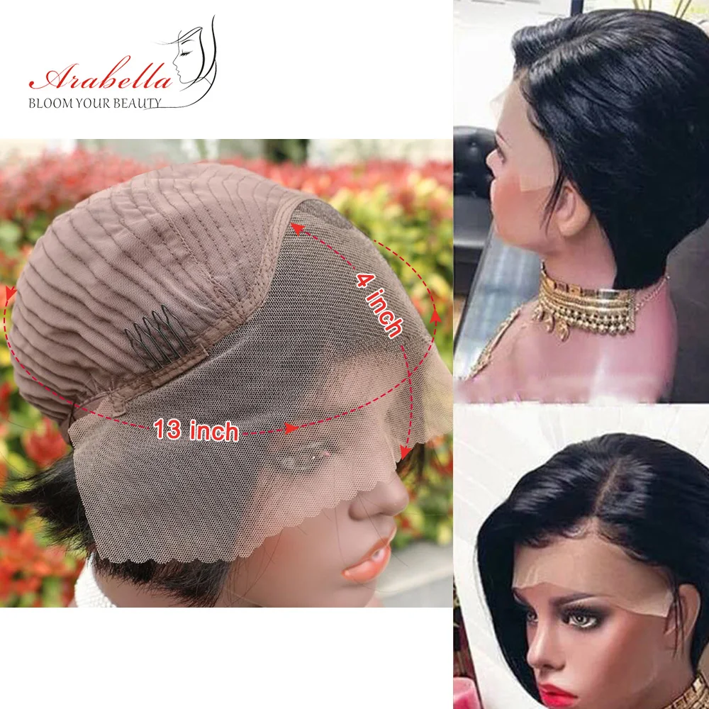 Парик из бразильских волос Pixie Cut прямые парики 100% человеческих предварительно