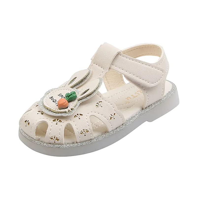 

Baby Cover Toes Sandals Girls Cartoon Design Casual Shoes 2021 Summer Kids Child Soft Sole Beach Sandal Flat Walk Shoe 21-30