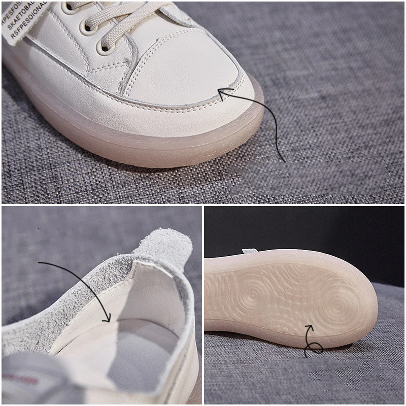 

White Shoes Women 2020 New Women Sneaker Autumn Flat Sole Shoes All-match One-footed Beef Tendon Soft Sole Pregnant Women Shoes