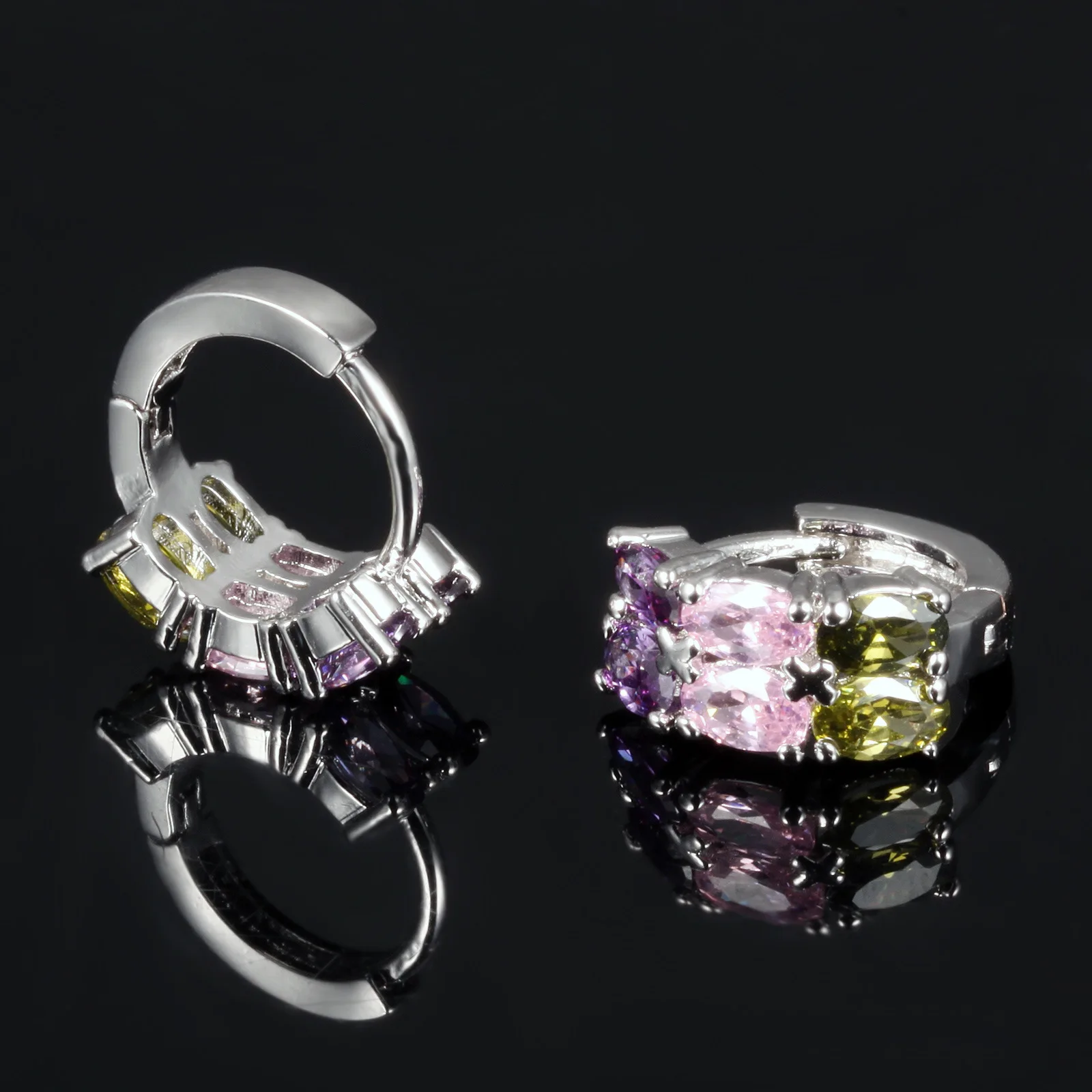 Классические Модные Цветные циркониевые серьги Hemiston для девочек и женщин