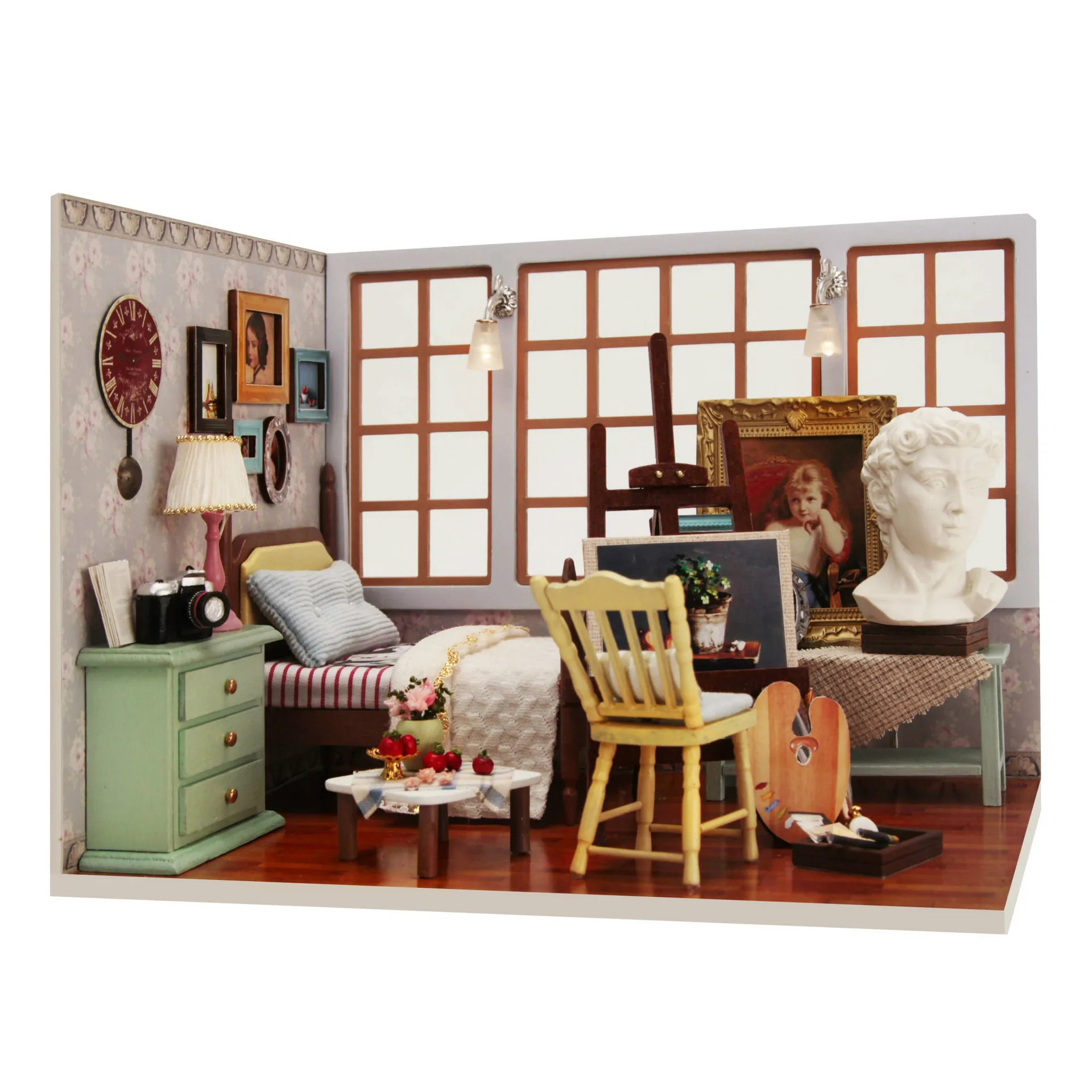DIY кукольный домик лучшие времена мини ручная работа 3D Дерево Краска комната с