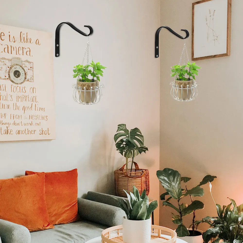 

2pcs Hanging Plant Bracket Curved Plant Hook Wall Plant Hanger Wind Chime Hanger