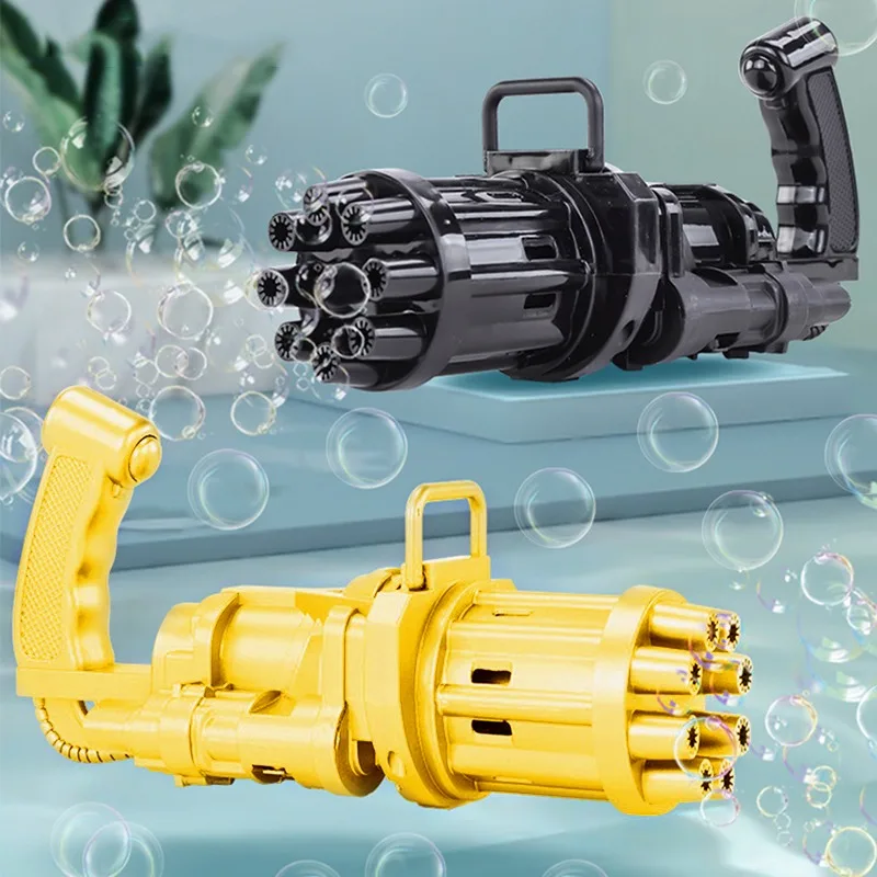 

Kids Automatic Gatling Bubble Gun Toys Summer Soap Water Bubble Machine 2-in-1 Electric Bubble Machine For Children Gift Toys