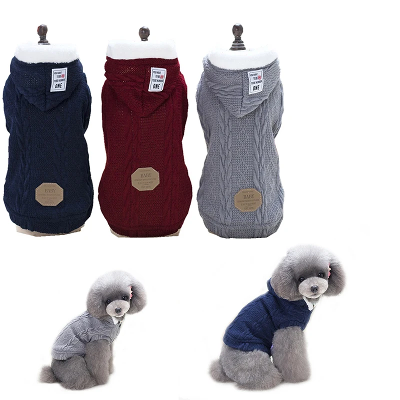 

Winter Dog Clothes Cosy Warm Pet Dog Jacket Coat Fashion Multicolor Cotton Knit Puppy Sweater Jacket Lovely Chihuahua Clothes