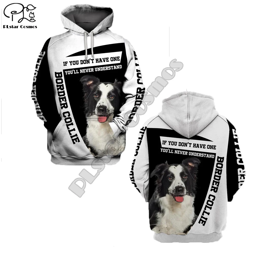 

Border Collie Dog 3d printed hoodies autumn long sleeve Sweatshirts women for men pullover tracksuit animal zipper hoodies