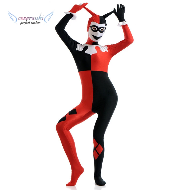 Костюмы для косплея клоуна ZENTAI из лайкры универсальные костюмы Хэллоуина|Зентай|